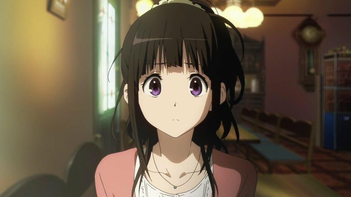 black hair anime girl Chitanda Eru