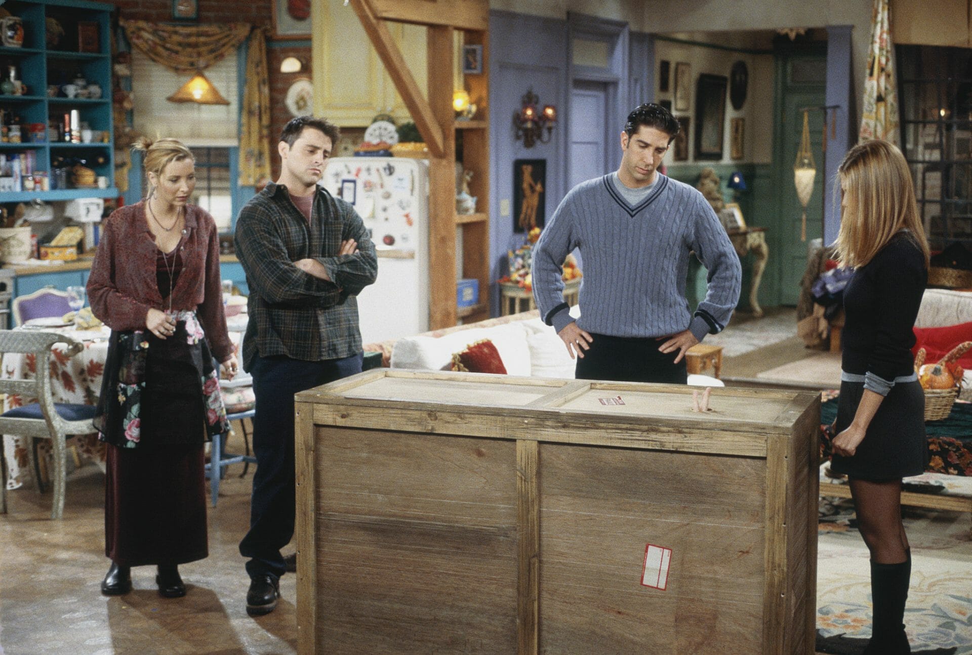 Friends thanksgiving episodes: The One With Chandler in a Box